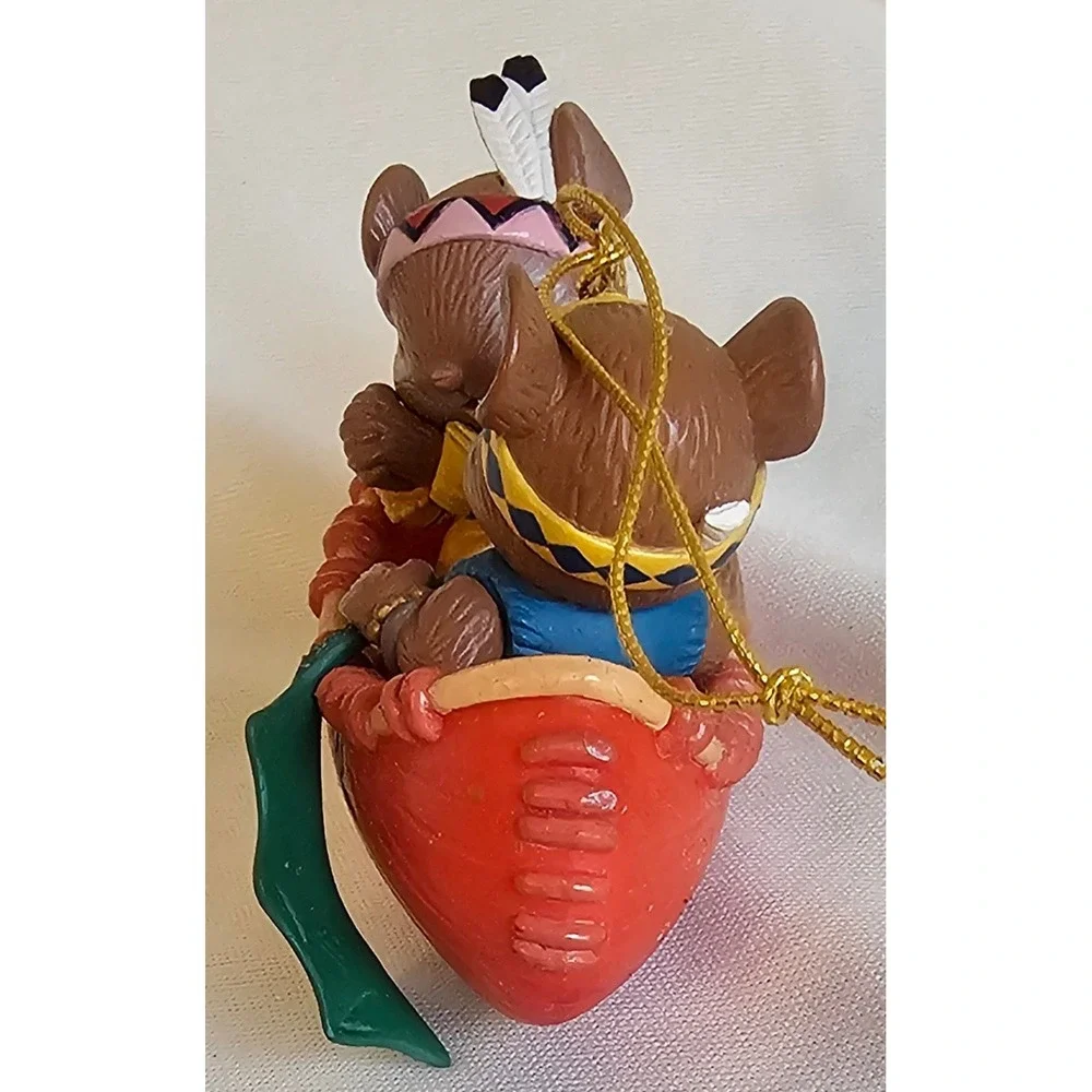 VTG Hallmark Ornament Red Our First Christmas Together 1995 Mice Canoe Vintage